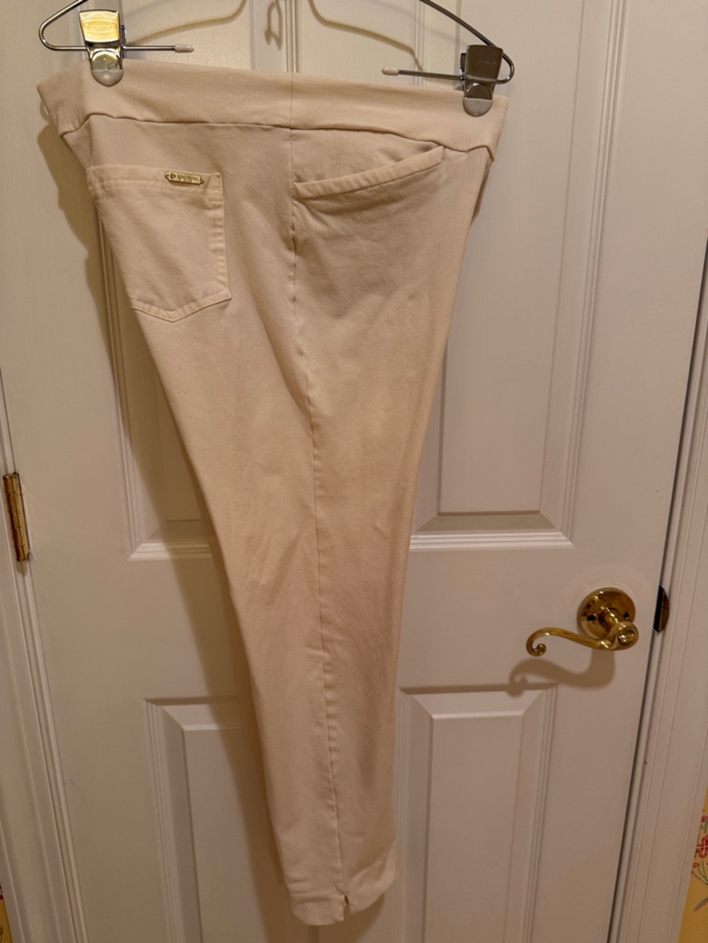 Spartina 449 Cream Ponte Slim Ankle Pants L